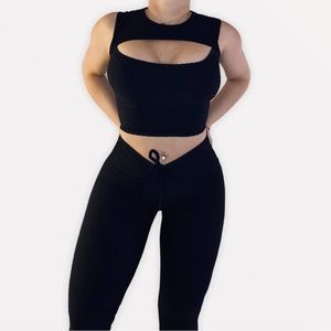 MADE IN BRAZIL TWO PIECE SET, BLACK, ONE SIZE